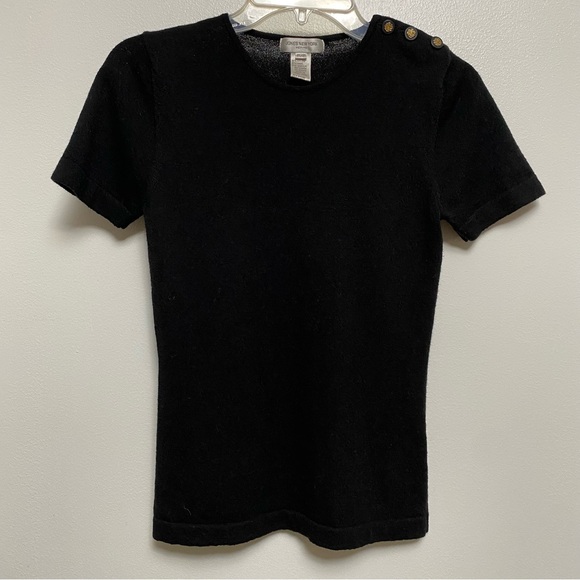 Jones New York Wool Short Sleeve Button Shoulder Sweater - Petite Small - Picture 10 of 11